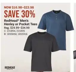 Cabela's RedHead Men's Henley or Pocket Tees offer