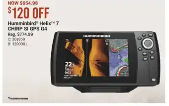 Cabela's Humminbird Helix 7 CHIRP SI GPS G4 offer