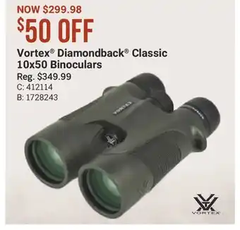 Cabela's Vortex Diamondback Classic 10x50 Binoculars offer