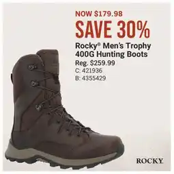Cabela's Rocky Men's Trophy 400G Hunting Boots offer