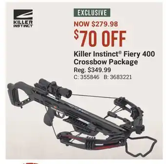 Cabela's Killer Instinct Fiery 400 Crossbow Package offer