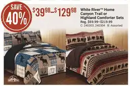 Cabela's White River Home Canyon Trail or Highland Comforter Sets offer