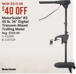 Cabela's MotorGuide R3 45 lb. 36 Digital Transom-Mount Trolling Motor offer