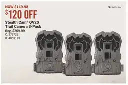 Cabela's Stealth Cam QV20 Trail Camera 3-Pack offer