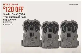 Cabela's Stealth Cam QV20 Trail Camera 3-Pack offer