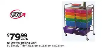 Michaels 12-Drawer Rolling Cart by Simply Tidy offer
