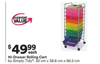 Michaels 10-Drawer Rolling Cart by Simply Tidy offer