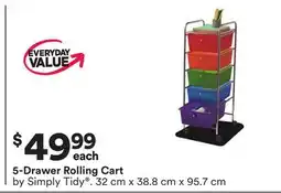 Michaels 5-Drawer Rolling Cart by Simply Tidy offer