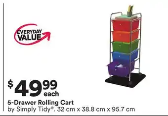 Michaels 5-Drawer Rolling Cart by Simply Tidy offer