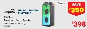 Visions Electronics Rumble Bluetooth Party Speaker offer