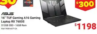 Visions Electronics 16 TUF Gaming A16 Gaming Laptop RX 7600S offer