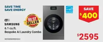 Visions Electronics 6.1 cu. ft. Bespoke AI Laundry Combo offer