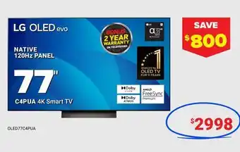 Visions Electronics LG 77 C4PUA 4K Smart TV offer