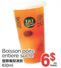 T&T Supermarket BOISSON POIRE ENTIERE SUCRE, 650ML offer