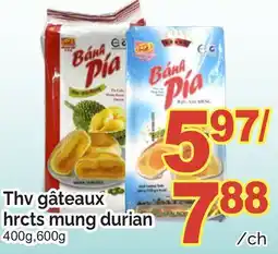 T&T Supermarket THV GÂTEAUX HRCTS MUNG DURIAN, 400G, 600G offer