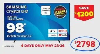 Visions Electronics 4K Smart TV 98 NATIVE 120Hz PANEL offer