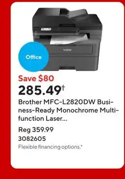 Staples Brother MFC-L2820DW Business-Ready Monochrome Multifunction Laser Printer offer