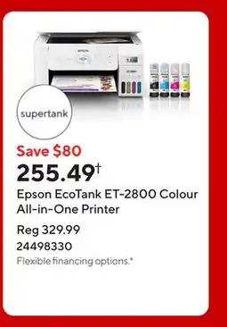 Staples Epson EcoTank ET-2800 Colour All-in-One Printer offer