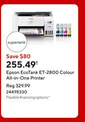 Staples Epson EcoTank ET-2800 Colour All-in-One Printer offer