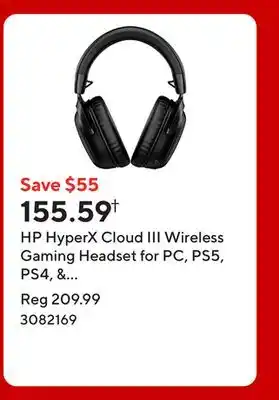 Staples HP HyperX Cloud III Wireless Gaming Headset for PC, PS5, PS4, & Nintendo Switch - Black offer