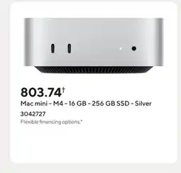 Staples Mac mini - M4 - 16 GB - 256 GB SSD - Silver offer