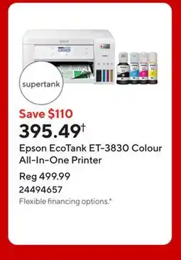 Staples Epson EcoTank ET-3830 Colour All-In-One Printer offer