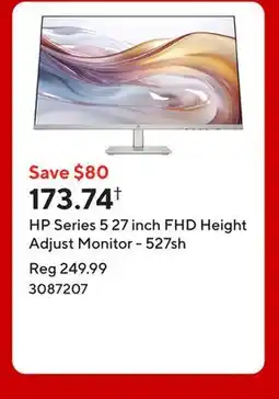 Staples HP Series 5 27 inch FHD Height Adjust Monitor - 527sh offer