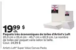 Michaels Paquets très économiques de toiles d'Artist's Loft offer