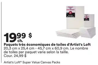 Michaels Paquets très économiques de toiles d'Artist's Loft offer