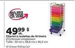 Michaels Chariot à roulettes de 10 tiroirs d'Ordonnez simplement offer