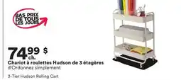 Michaels Chariot à roulettes Hudson de 3 étagères d'Ordonnez simplement offer