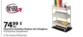 Michaels Chariot à roulettes Hudson de 3 étagères d'Ordonnez simplement offer