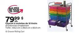 Michaels Chariot à roulettes de 12 tiroirs d'Ordonnez simplement offer