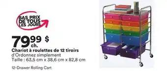 Michaels Chariot à roulettes de 12 tiroirs d'Ordonnez simplement offer