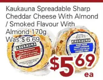 Ample Food Market Kaukauna Spreadable Sharp Cheddar Cheese With Almond/Smoked Flavour With Almond offer