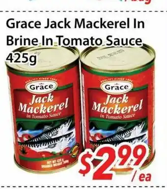 Bestco Food Mart Grace Jack Mackerel In Brine in Tomatoes Sauce offer