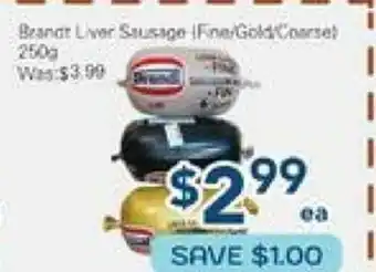 Oceans Fresh Food Market Brandt Liver Sausage offer
