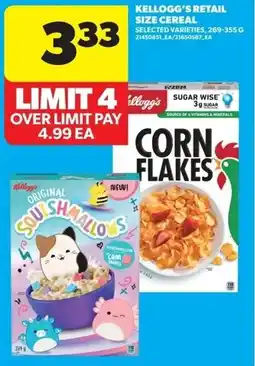 Real Canadian Superstore Kellogg's retail size cereal offer