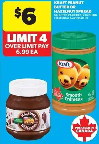 Real Canadian Superstore Kraft peanut butter or hazelnut spread offer