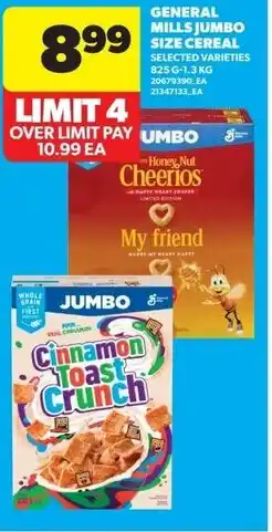 Real Canadian Superstore General mills jumbo size cereal offer