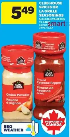 Real Canadian Superstore Club house spices or la grille seasonings offer