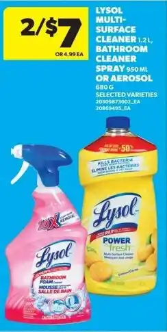 Real Canadian Superstore Lysol multi- surface cleaner, bathroom cleaner spray or aerosol offer