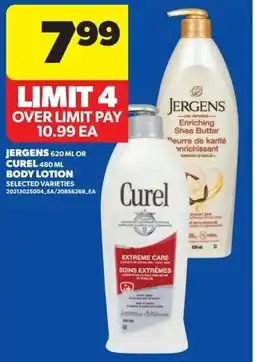 Real Canadian Superstore Jergens or curel body lotion offer