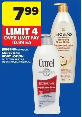 Real Canadian Superstore Jergens or curel body lotion offer