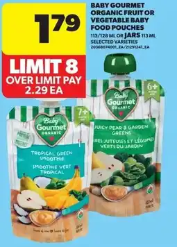 Real Canadian Superstore Baby gourmet organic fruit or vegetable baby food pouches offer