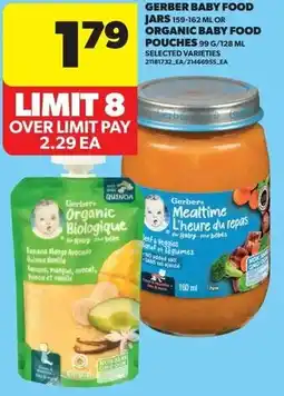 Real Canadian Superstore Gerber baby food jars or Organic baby food pouches offer