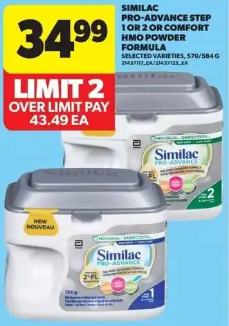Real Canadian Superstore Similac pro-advance step 1 or 2 or comfort hmo powder formula offer