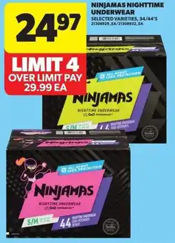 Real Canadian Superstore Ninjamas nighttime underwear offer