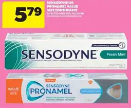 Real Canadian Superstore Sensodyne or pronamel value size toothpaste offer