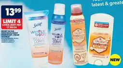 Real Canadian Superstore Secret or old spice whole body deodorant or cream or spray offer